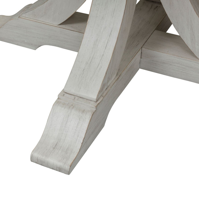 Farmhouse Reimagined Pedestal Dining Table in Antique White
