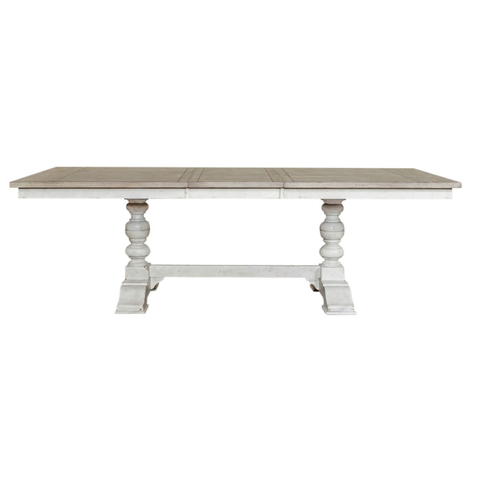 Whitney Trestle Table in Weathered Gray