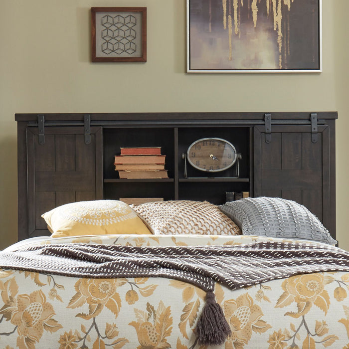 Liberty Furniture Thornwood Hills Queen Bookcase Bed in Rock Beaten Gray image