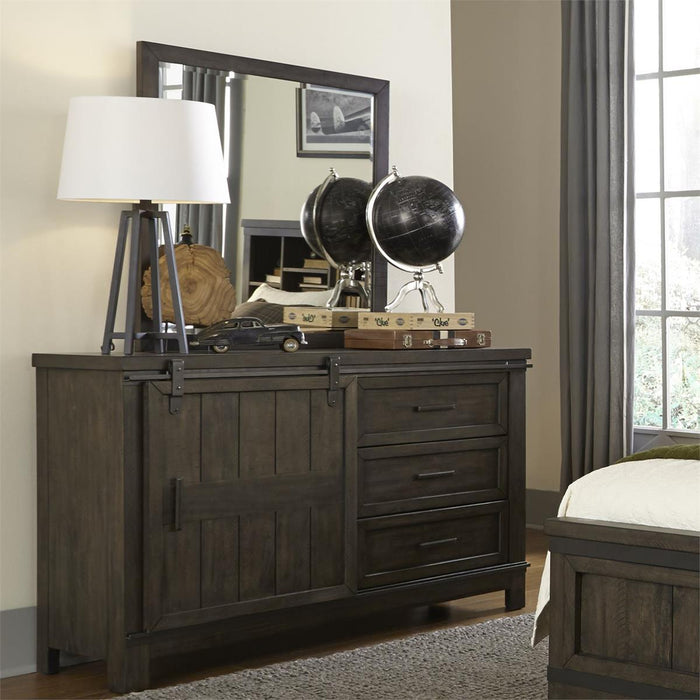 Thornwood Hills Barn Door Dresser in Rock Beaten Gray