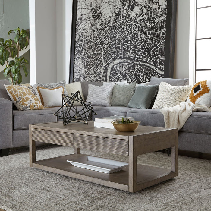 Liberty Furniture Bartlett Field Cocktail Table in Dusty Taupe image