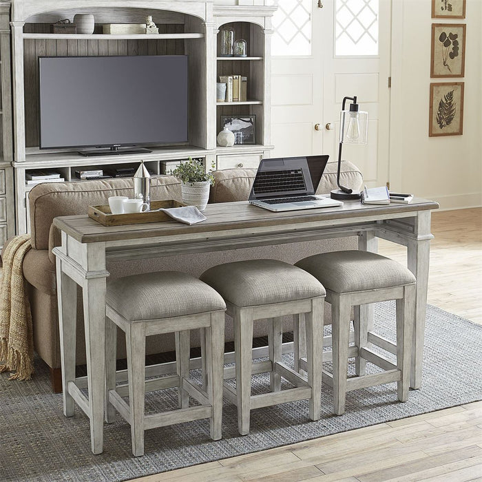 Heartland Console Bar Table in Antique White