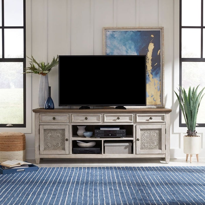 Heartland 76" Tile TV Console in Antique White