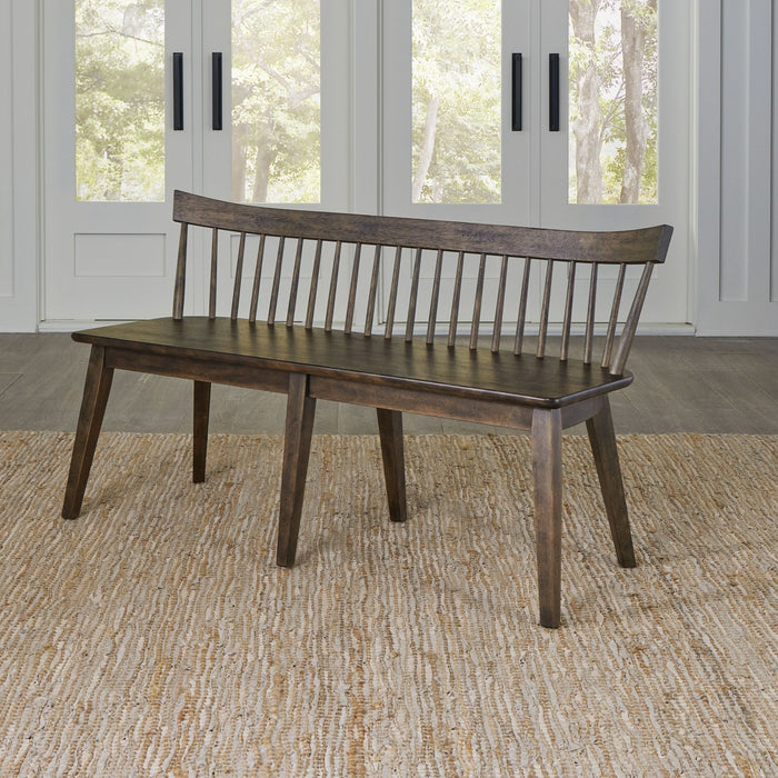 Liberty Furniture Midland Falls Spindle Back Bench in Rustic Brown image