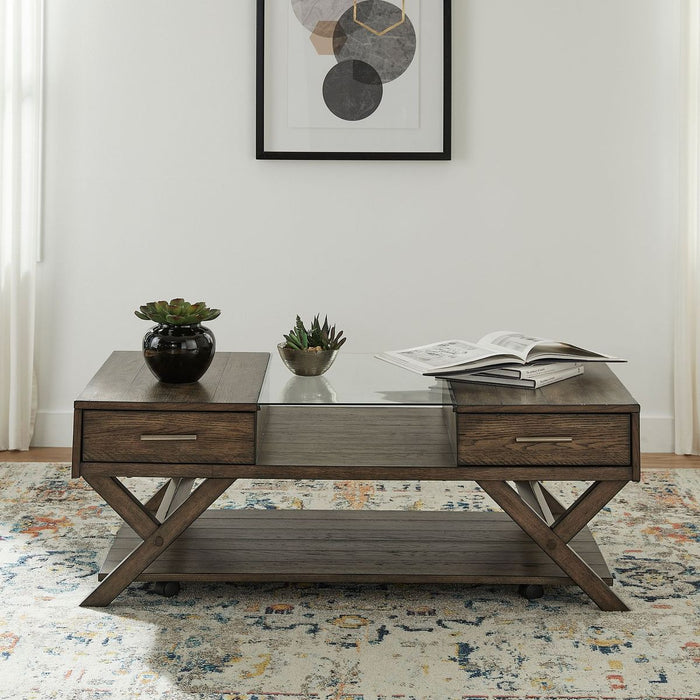 Lennox Display Cocktail Table in Brown