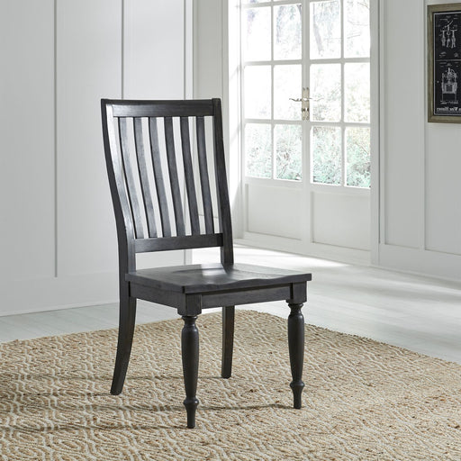 Liberty Furniture Harvest Home Slat Back Side Chair (RTA) in Chalkboard (Set of 2) image