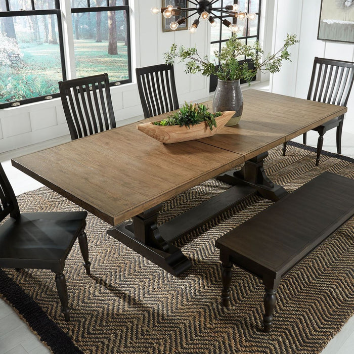 Harvest Home Trestle Dining Table in Chalkboard