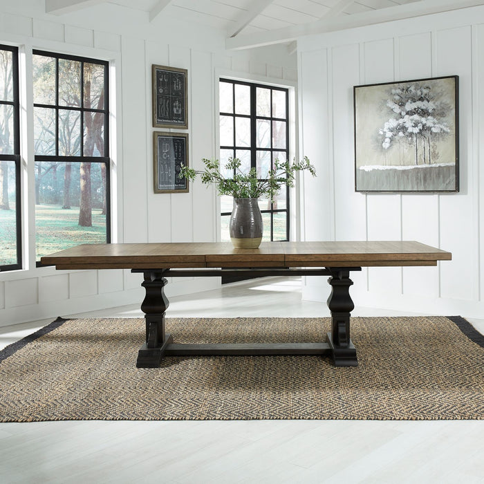 Liberty Furniture Harvest Home Trestle Dining Table in Chalkboard image
