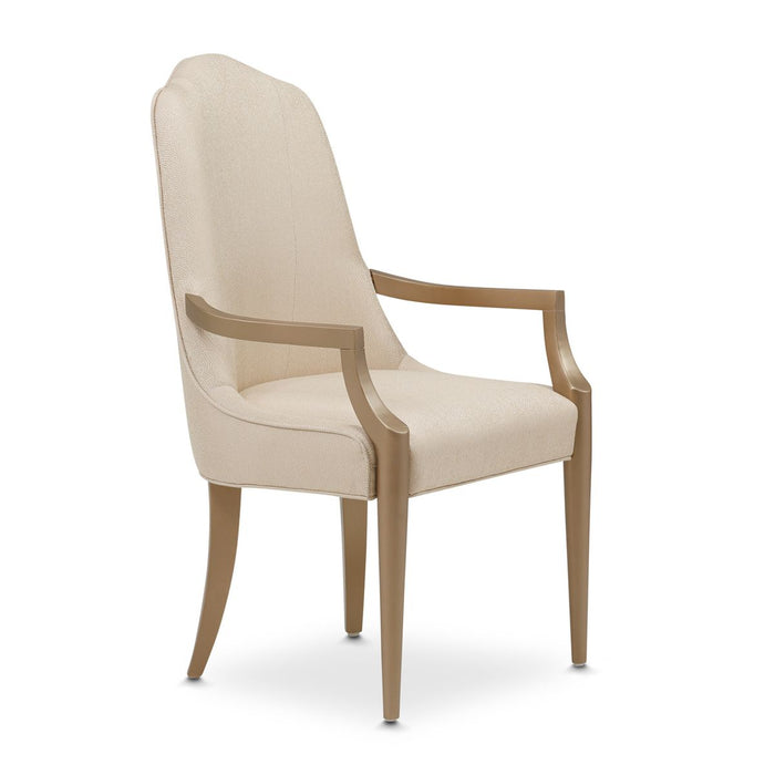AICO Malibu Crest Arm Chair in Crotch Mahogany (Set of 2)