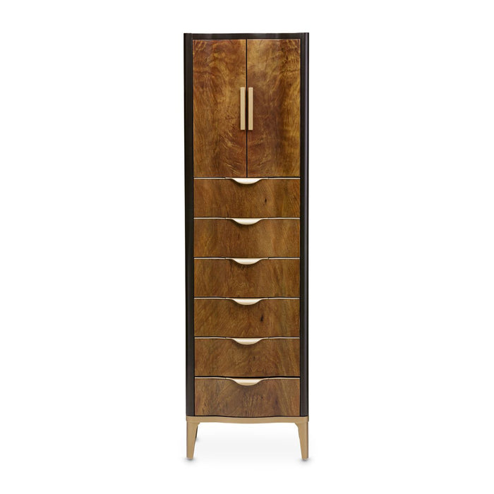 AICO Malibu Crest Swivel Lingerie Chest in Crotch Mahogany