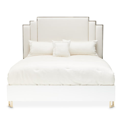 AICO Furniture Palm Gate California King Platform Bed in Cloud White