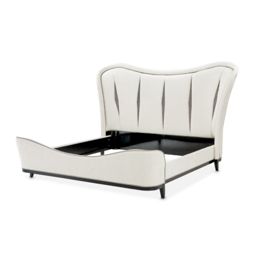 AICO Furniture Tuxedo King Upholstered Bed in Piano Keyboard