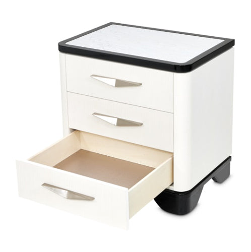 AICO Furniture Tuxedo Nightstand in Piano Keyboard