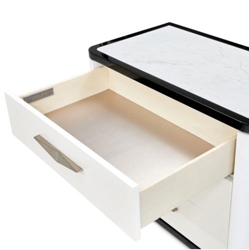 AICO Furniture Tuxedo Large Nightstand in Piano Keyboard