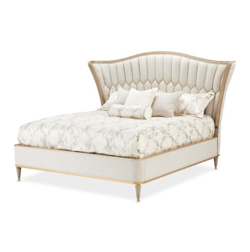 AICO Furniture St.Charles Queen Upholstered Bed in Dove Gray image