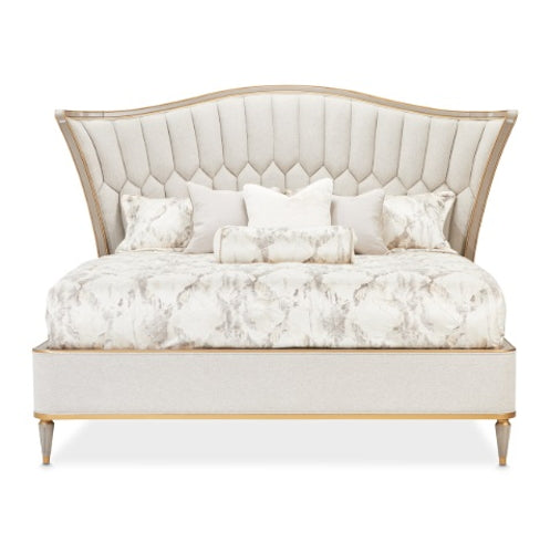 AICO Furniture St.Charles Queen Upholstered Bed in Dove Gray