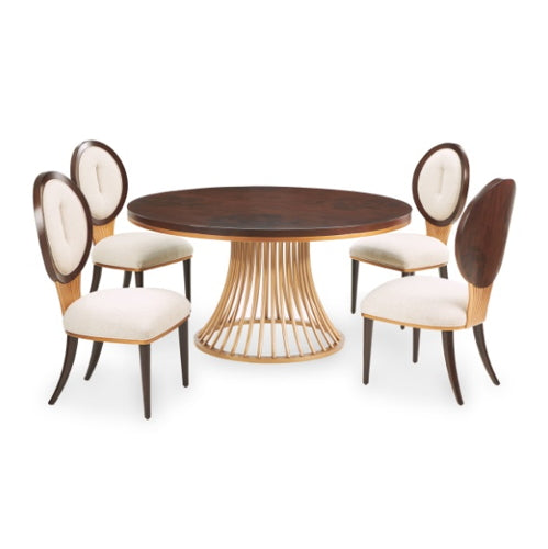 AICO Furniture Camellia Field Side Chair (Set of 2) in Warm Pecan