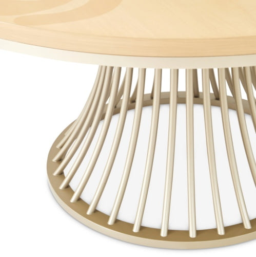 AICO Furniture Camellia Field Round Dining Table in Caramel