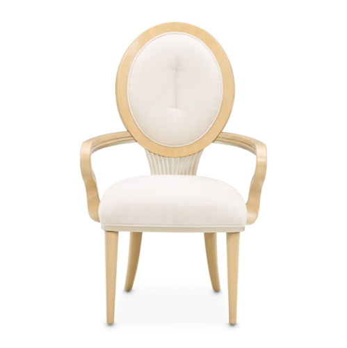 AICO Furniture Camellia Field Arm Chair (Set of 2) in Caramel