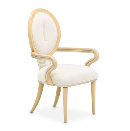 AICO Furniture Camellia Field Arm Chair (Set of 2) in Caramel