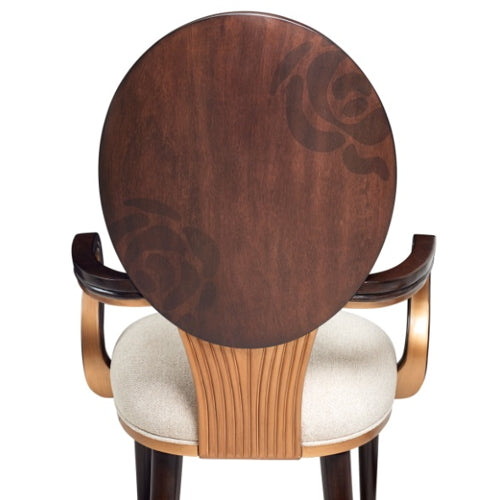 AICO Furniture Camellia Field Arm Chair (Set of 2) in Warm Pecan
