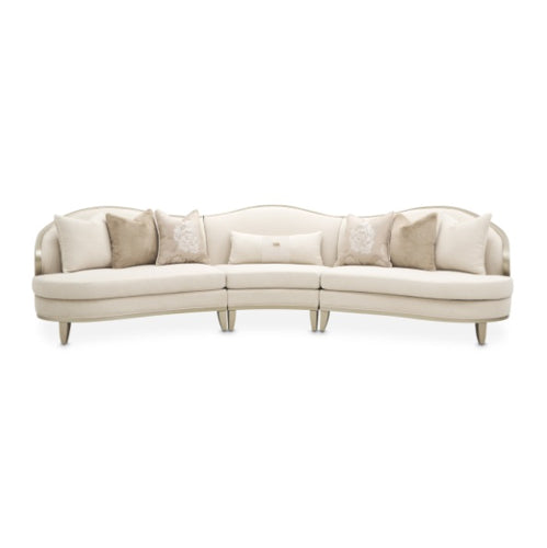 AICO Furniture Camellia Field Armless Chair Linen in Caramel