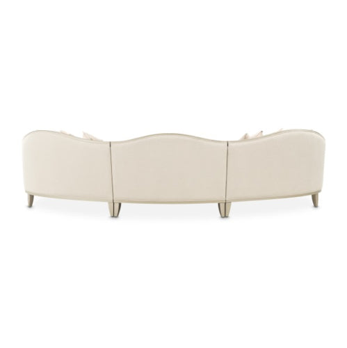 AICO Furniture Camellia Field Armless Chair Linen in Caramel