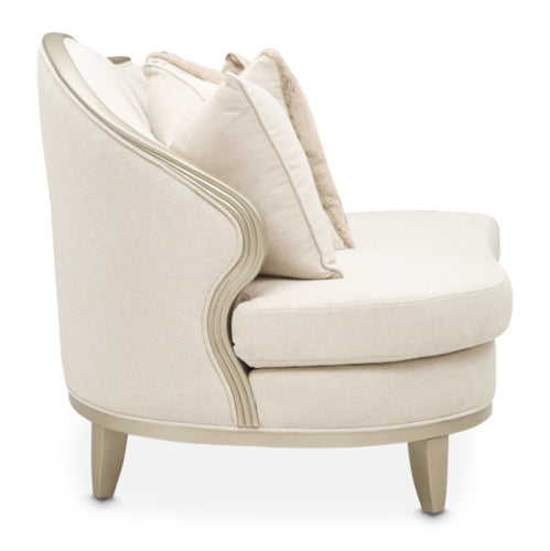 AICO Furniture Camellia Field RAF Loveseat Linen in Caramel