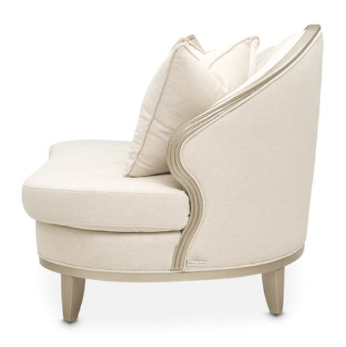AICO Furniture Camellia Field RAF Loveseat Linen in Caramel