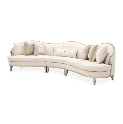 AICO Furniture Camellia Field LAF Loveseat Linen in Caramel