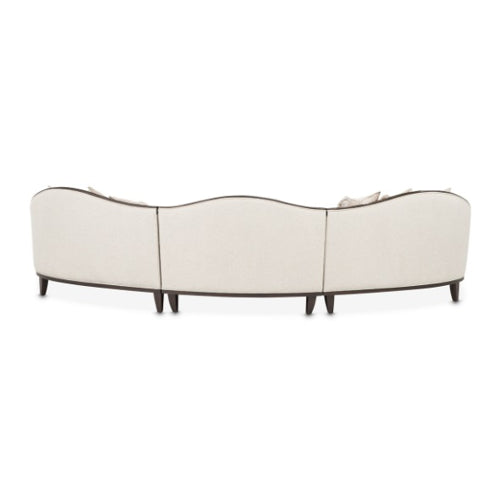 AICO Furniture Camellia Field Armless Chair Linen in Warm Pecan