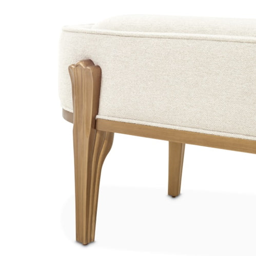 AICO Furniture Camellia Field Bench in Warm Pecan