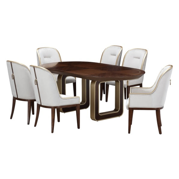 AICO Furniture Houston Assmebled Arm Chair in Walnut