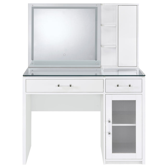 Flora Makeup Vanity Table with LED Mirror and Stool