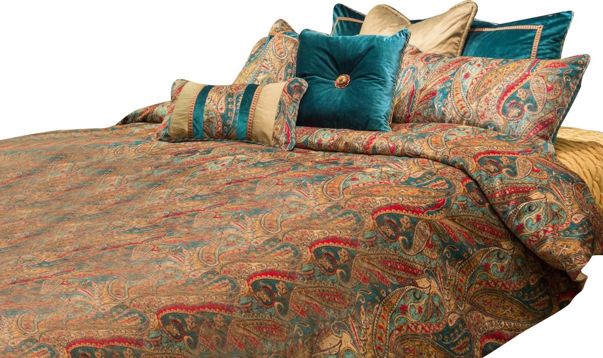 AICO Seville 9-pc Queen Comforter Set in Honey image