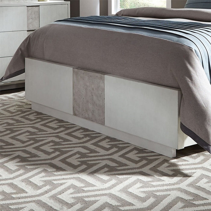 Liberty Furniture Mirage King Travertine Panel Bed in Wirebrushed White