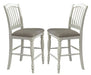 Liberty Furniture Cumberland Creek Slat Back Counter Chair in Nutmeg/White (Set of 2) image