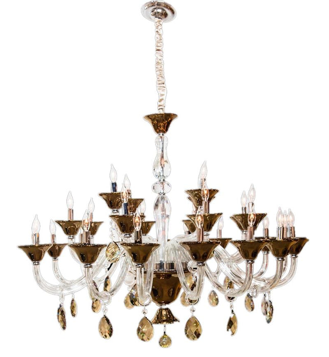 Aico Lighting Rundale 28 Light Chandelier in Clear and Chrome image