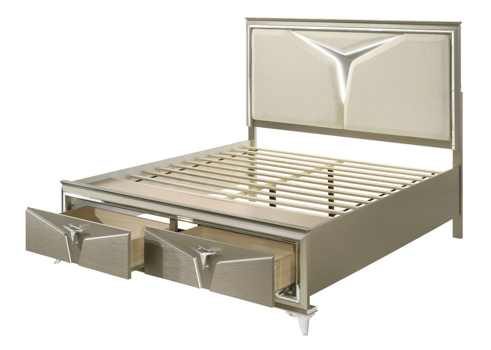 Galaxy Home Samantha Queen Bed in Silver