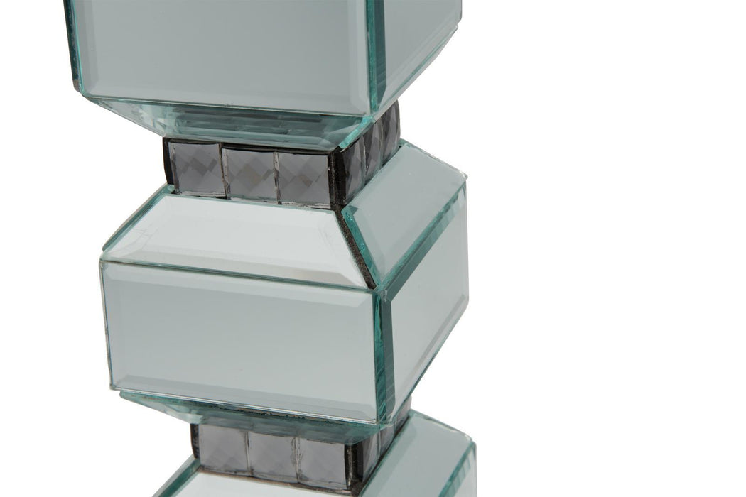 AICO Montreal 3-Tier Mirrored Candle Holder w/Crystal Accents (2/pack)