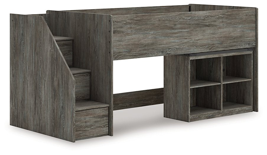Frandern Loft Bed with Bookcase Storage