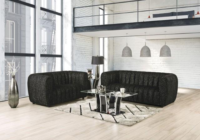AVERSA Loveseat, Black, Gray, & White