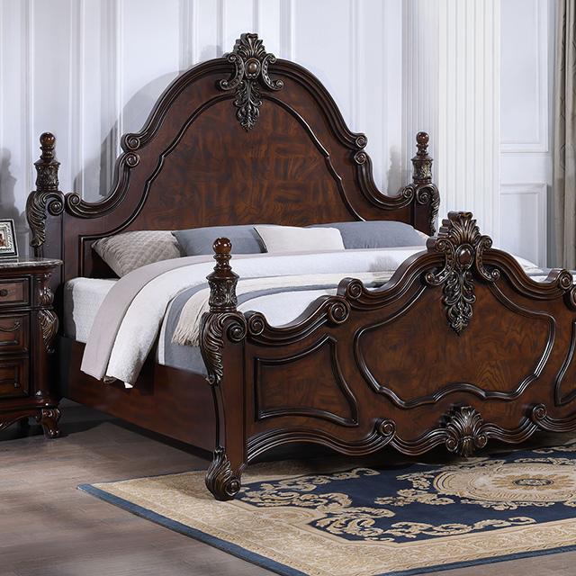 Francione Bed Chrome & Cherry