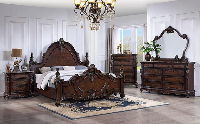 Francione Bed Chrome & Cherry