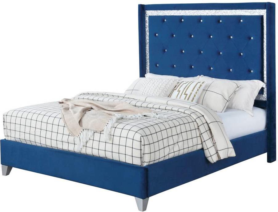 Galaxy Home Sapphire Full Upholstered Bed in Navy GHF-808857811028