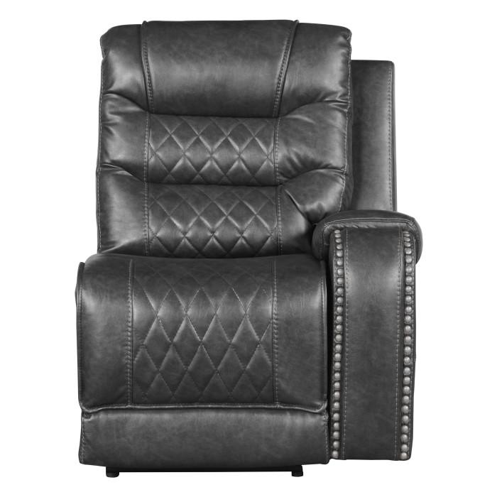 Putnam Power Right Side Reclining Chair with USB Port in Gray 9405GY-RRPW