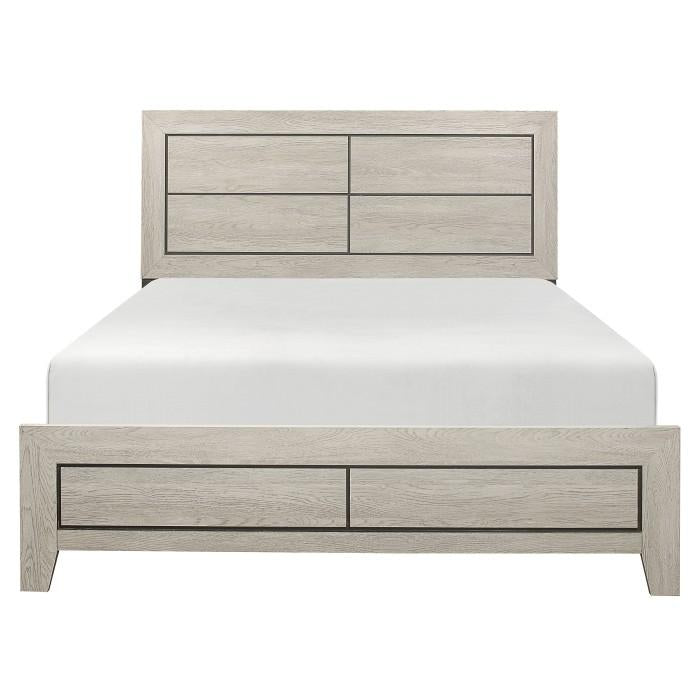 Quinby Queen Panel Bed in Light Brown 1525-1