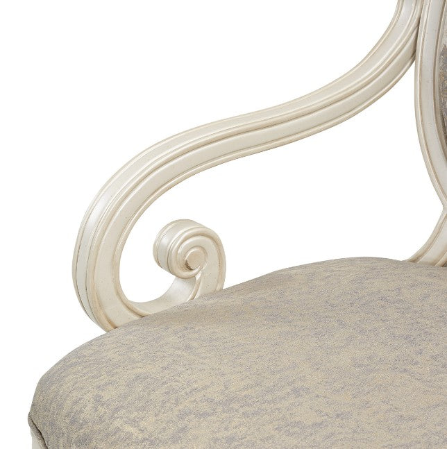 AICO Lavelle Oval Back Wood Chair Mystic in Classic Pearl