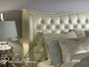 AICO Hollywood Swank Queen Upholstered Platform Bed in Pearl image