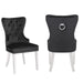 Galaxy Home Erica Stainless Steel Legs Dining Chair (Set of 2) in Black image